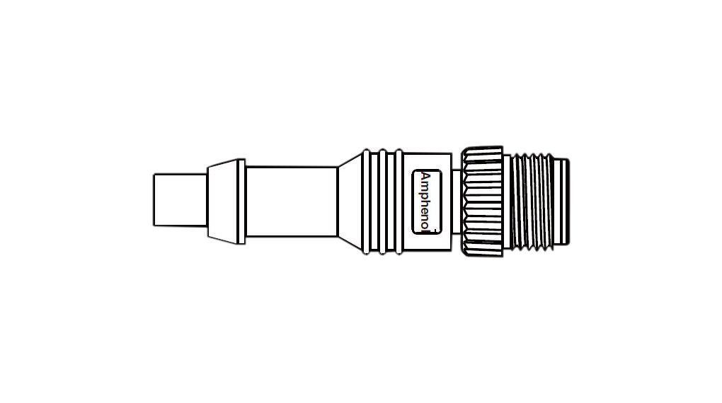 Kabelsatz, M12-Stecker - Offene Enden, 8 Leiter, 1m, IP68 / IP69K, Schwarz